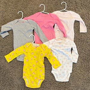 Carter's Yellow and Pink Bodysuits One Piece Set
